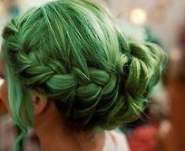 zielony, fryzura, włosy, moda, inspiracje