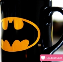 batman, czarny, żółty, kubek 