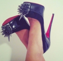 czarne, christian, louboutine, szpilki, kobiety, kobieta, nogi