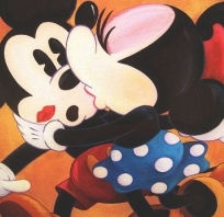 rysunek, para, uroczy, Disney, film, kiss 