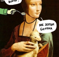 humor, mona lisa, zdjęcie, łasica, zwierze, sztukas, karma