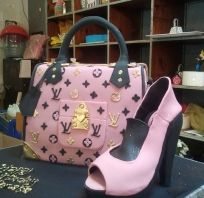 Louis, Vuitton, torba, buty, różowe, złote, czarne, dodatki
