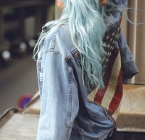 flaga, usa, modnie, włosy, jeans, kolorowo, rock
