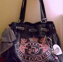 piękna, torba, torebka, juicy couture, styl gwiazd, serce, kokarda