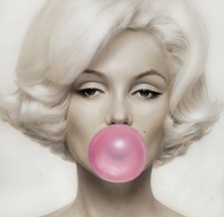 seksowna blondynka, zdjęcie, fotografia, guma, balon,
