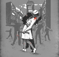 Grafika: pocałunek wampira, motyw z love story przeniesiony na epokę wampirów hehe