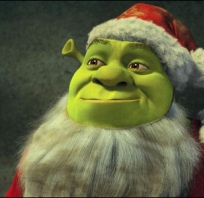zima, Święta, Mikołaj, Shrek, zieleń, czerwień, biel