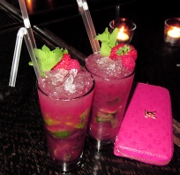 drinki, różowe, słomka, alkohol, impreza, róż