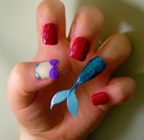 paznokcie, delfin, wieloryb, kolorowe, nail, art, sweet, colours