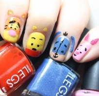 paznokcie, kubuś, puchatek, bajkowe, bajka, bajeczne , nails