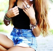 biżuteria, spodenki, jeans, top, hipie, jupie, stylowo