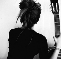 gitara, dziewczyna, love, miłość, włosy