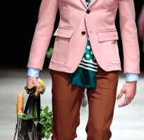 moda, męska, model, garnitur, różowy
