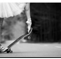 Balet, wszystkie gwiazdy, Dziewczyna, czarno-biały, Skate, Street