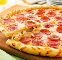 fast, food, pizza, włoskie, salami, ser, sos