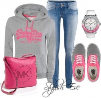 sportowo, róż, szarości, superdry, japan, stylish, ubrania