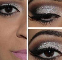 makijaż, twarz, make up, giltter, brokat, czarne, kreski, oczy, usta