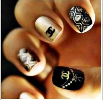 paznokcie, nails, malowanie, moda, coco, chanel, wzory