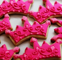 Cookies, Korony, śliczny, jedzenie, Różowy, Plate 