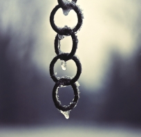 zima, lód, sople, łańcuch, wiszący, fotografia, natura, martwa