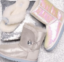 shoes, buty, perłowe, zimowe, futerko, kożuszek, modne, emu
