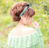 japonka, chinka, moda, modna, styl, piękna. zielony, zielona