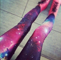 spodnie, kosmos, moda, gwiazdy, cool, kobieta