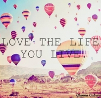 love,  live, balony, krajobraz