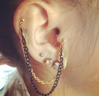 biżuteria, nausznica, kolczyki, piercing, japan, duże, ucho