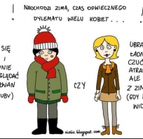 śmieszne, zima, obrazek