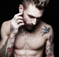 tatuaż, fitness, sexy, mięśnie, chłopak, facet, ptak