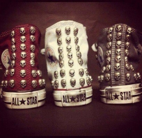 trampki, converse, all, stars, czaszki, nity, ćwieki, young, love