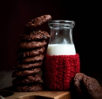 mleko, ciastka, martwa, natura, fotografia, piękna, ciasteczka, mleczko
