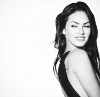 kobieta, moda, czarno, białe, love, megan, fox