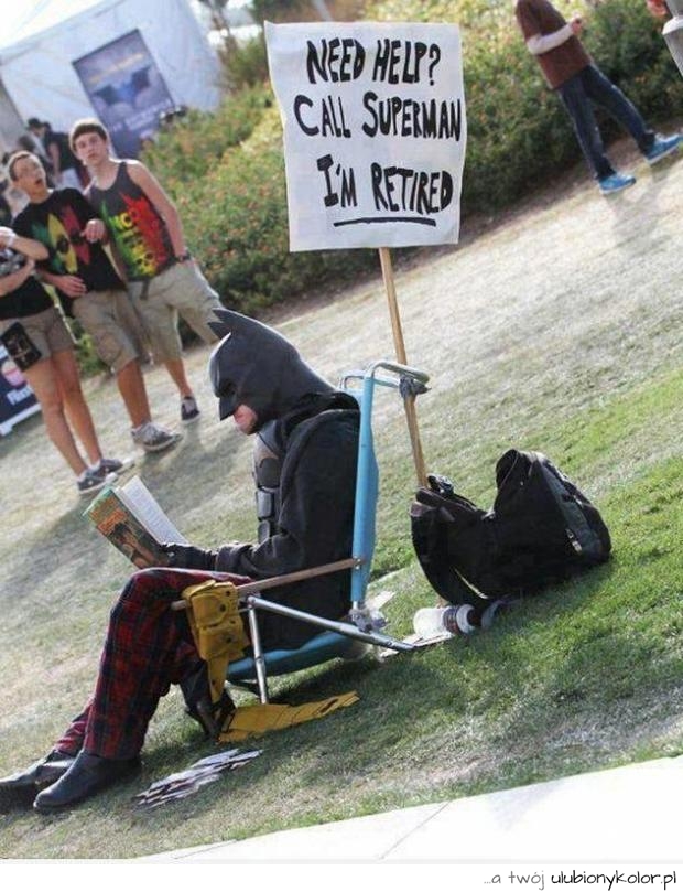 śmieszne, fun, batman, emerytura, 