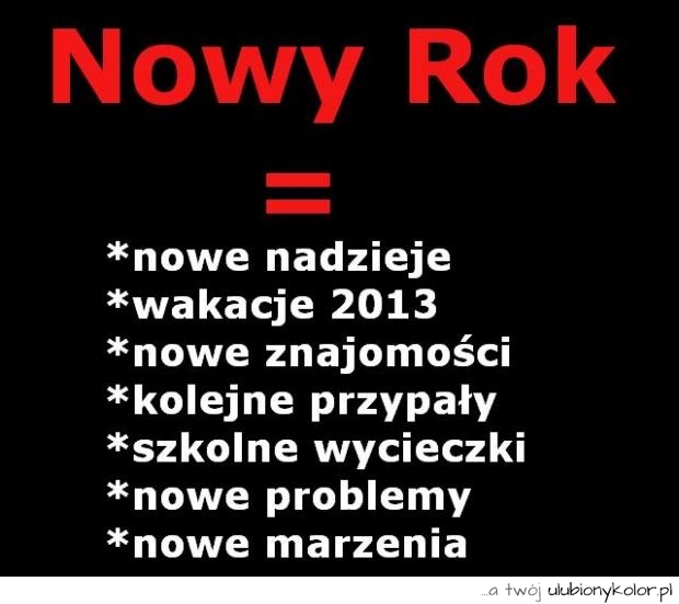 nowy, rok, nadzieje, wakacje, wakacje 2013, kolejne, przypały, szkolne, wycieczki, marzenia,