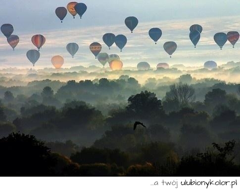balony, widok, balon, krajobraz, piękne, romantyczne