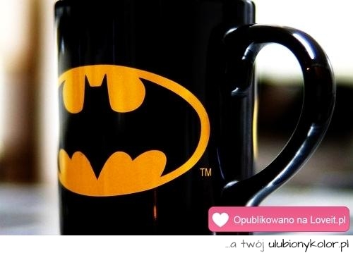 batman, czarny, żółty, kubek 