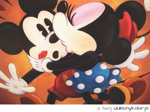 rysunek, para, uroczy, Disney, film, kiss 