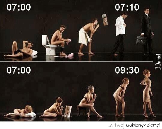 śmieszne, kobieta, facet, chłopak, poranek, humor, żart, fun