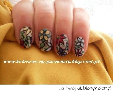 kolorowe, paznokcie, piękne, paznokcie