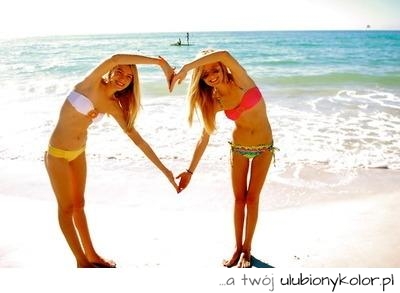 Bestfriend, przyjaciółki, serce, przyjaźń, dziewczyny, wakacje, ocean