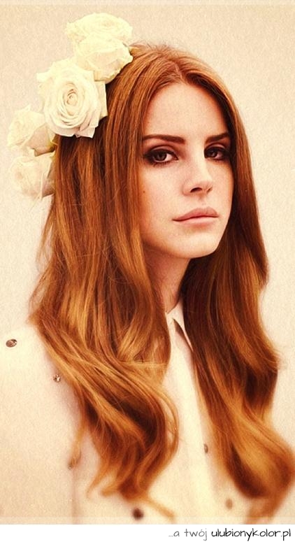 lana del rey , piękna, kwiaty, włosy, glam, kobieta, oczy