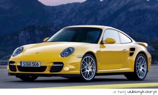 porshe, żółty, samochód, piękny, felgi