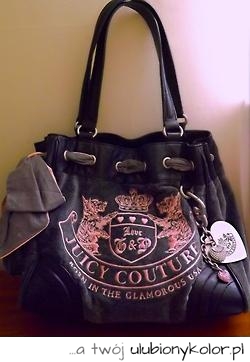 piękna, torba, torebka, juicy couture, styl gwiazd, serce, kokarda