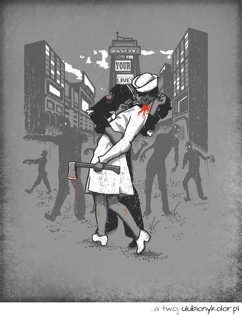 Grafika: pocałunek wampira, motyw z love story przeniesiony na epokę wampirów hehe