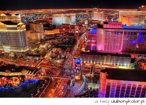 las vegas, kolory, kasyno, miasto nocą, super fotografia