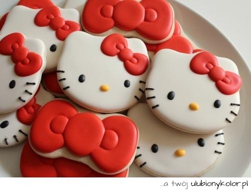 fotografia, hello, kitty, babeczki, lukier