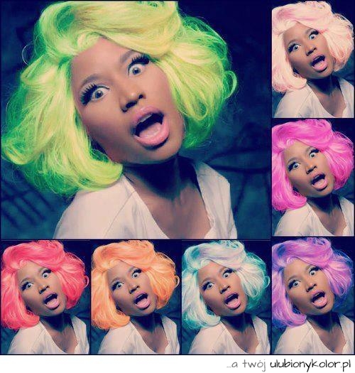 kolorowa, nicki, minaj, rap, piosenkarka, kobieta, celebrytka