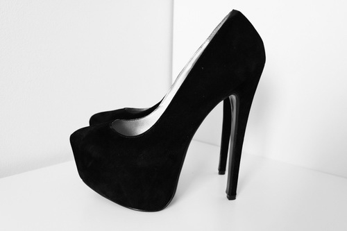 Czarny, buty, białe